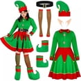 thumbnail image 1 of Fiudx Vestido Navideño con Capucha, Conjunto de Disfraz Sexy de Lana, Calcetines Cómodos, Cinturón, Sombrero y Zapatos Incluidos, Ropa de Dormir Cómoda, Atuendo para Fiesta Navideña, Ideal para Luna, 1 of 2