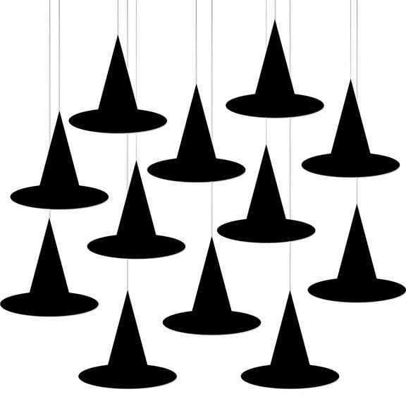 LAMIRO Halloween Heart Garland Banner Hanging Witch Black Hanging Witch Hat Decorations Witch Outdoor Vintage Halloween Decor 2D