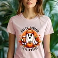 thumbnail image 5 of Graphic T-Shirt Cute Ghost Pumpkin Spice Coffee Autumn Print for Women, Gold, Size M, 5 of 6