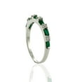 thumbnail image 3 of KIRAN FINE JEWEL Baguette Green Emerald CZ Diamond Half Eternity Ring 925 Sterling Silver Anniversary Band Ring Statement Jewelry Gift For Her, 3 of 5