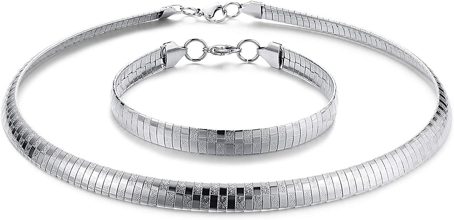 ALAREWO 8mm Wide Stainless Steel Omega Necklace and Jordan Ubuy