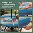 thumbnail image 5 of Round Outdoor Tablecloth with Umbrella Hole and Zipper, Blue Starfish Beach Tablecloth with Elastic Waterproof, Summer Conch Coral Coastal Wood Grain Patio Table Covers for 36" - 44" Pool Tables, 5 of 9