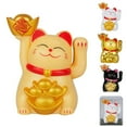 thumbnail image 7 of 2 Inch Lucky Cat Ornament,Solar Automatic Waving Lucky Cat Car Cashier Ornament Shop Feng Shui Cat Decoration Gift,Yellow, 7 of 7