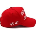 thumbnail image 2 of 2PC Trump 2024 MAGA Hat Make America Great Again Donald Trump Slogan with USA Flag Cap 45, 47 Presidential Campaign Hat, 2 of 5