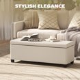 thumbnail image 4 of HOMCOM Banc Ottoman de Rangement de 44 Pouces avec Couvercle, Pattes, Repose-Pieds, Beige, 4 of 10