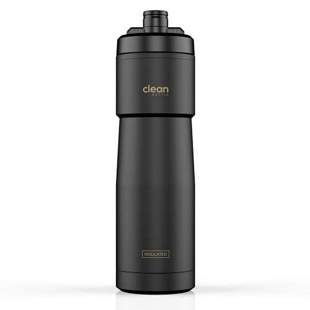 Botella Limpia / Botella de Agua para Bicicleta con Aislamiento Sport 23 / Diseño Limpio, Fácil de Apretar, Boquilla para Entusiastas Del Ciclismo / Negro Mate