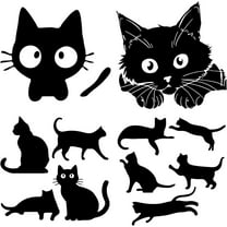 4 Styles 4Pcs Cat Silhouette Car Sticker Black Reflective Kitten Pet Animal Car Bumper Decals Waterproof PET Automotive Exterior Decor Stickers for SUV Truck Motorcycle Doors Walls Laptop