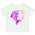 thumbnail image 3 of Inktastic Valentine's Day Cute Pink Narwhal with Hearts Boys or Girls Toddler T-Shirt, 3 of 5