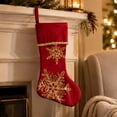 thumbnail image 5 of Christmas Stockings, Classic Holiday Xmas Stocking with Hanging Loop, Gift Bag for Fireplace Mantel, Tree and Family Holiday Decor, 5 of 7