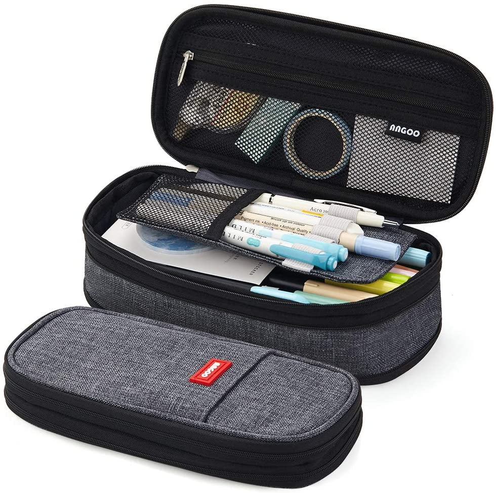 Big Capacity Pencil Pen Case Office College School Large Storage High Capacity Bag Pouch Holder Box Organizer Blue New Arrival(Black)