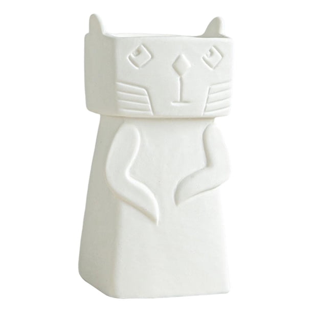 Macetas de cerámica con forma de gato, macetas decorativas de porcelana para flores de gato Los 5.5x5.5x12cm