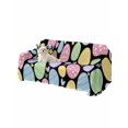thumbnail image 2 of Easter Eggs Sofa Covers for 2-3 Cushion Couch L-Shaped Sectional, Cute Colorful Farmhouse Love Black Washable Sofa Covers Slipcover for Living Room Furniture, Couch Cover Blanket 71"x134", 2 of 9