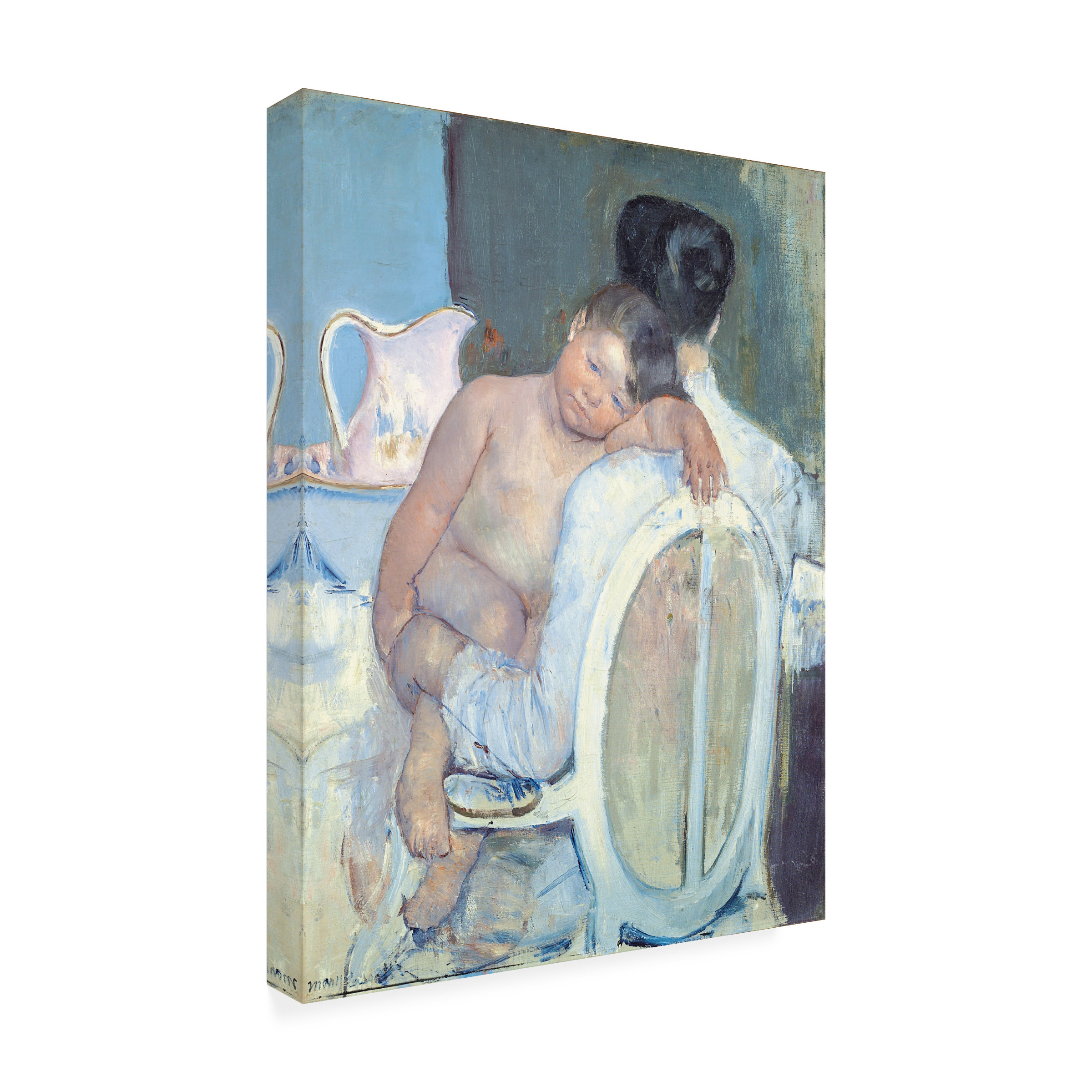 Trademark Fine Art Cassatt Woman Sitting With A Child In Her Arms Canvas Wall Art - 35x47