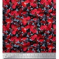 thumbnail image 1 of Soimoi Georgette Viscose Fabric Raspberry,Strawberry & Cherry Fruits Fabric Prints by Yard 42 Inch Wide, 1 of 3