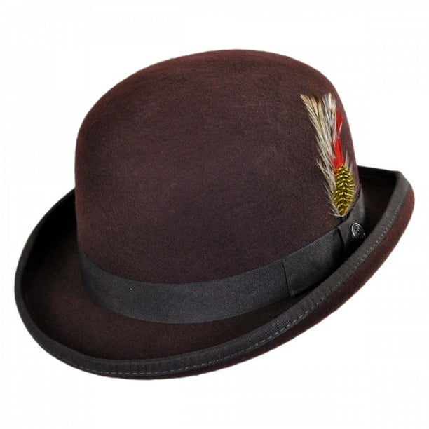 English Wool Felt Bowler Hat - XL - Brown