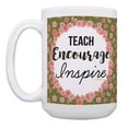 thumbnail image 2 of ThisWear Teacher Mug Teach Encourage Inspire Cup for Teacher Appreciation Mug 15oz Coffee Mug Multi, 2 of 4