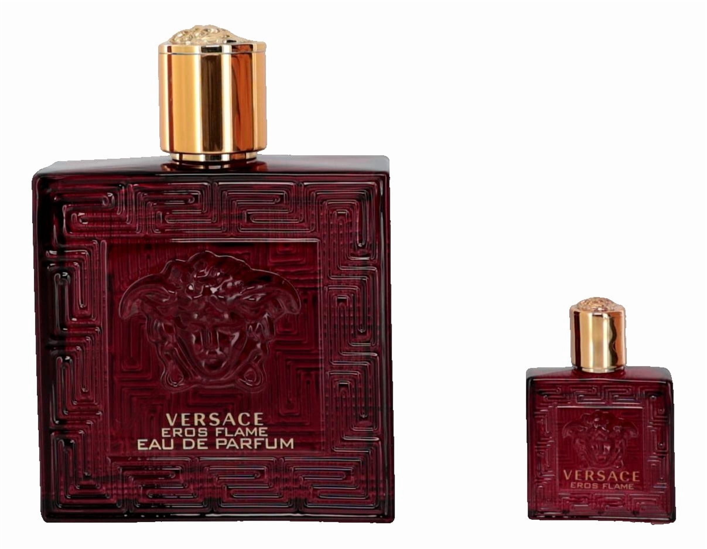 Versace Eros Flame 3.4oz EDP Spray, Mini 0.17oz, Bath & Shower Gel