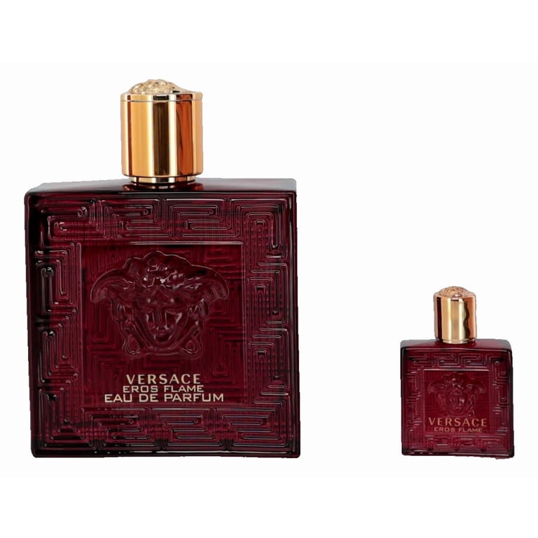 Versace Eros Flame 3.4oz EDP Spray, Mini 0.17oz, Bath & Shower Gel