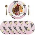 thumbnail image 2 of Coolnut Cute Japanese Sushi Round Placemat Set of 4, Non-Slip Heat Resistant & Waterproof Plate Pads for Dinner Table Table Placemats, 15.4 in Home Decor Gifts, 2 of 6