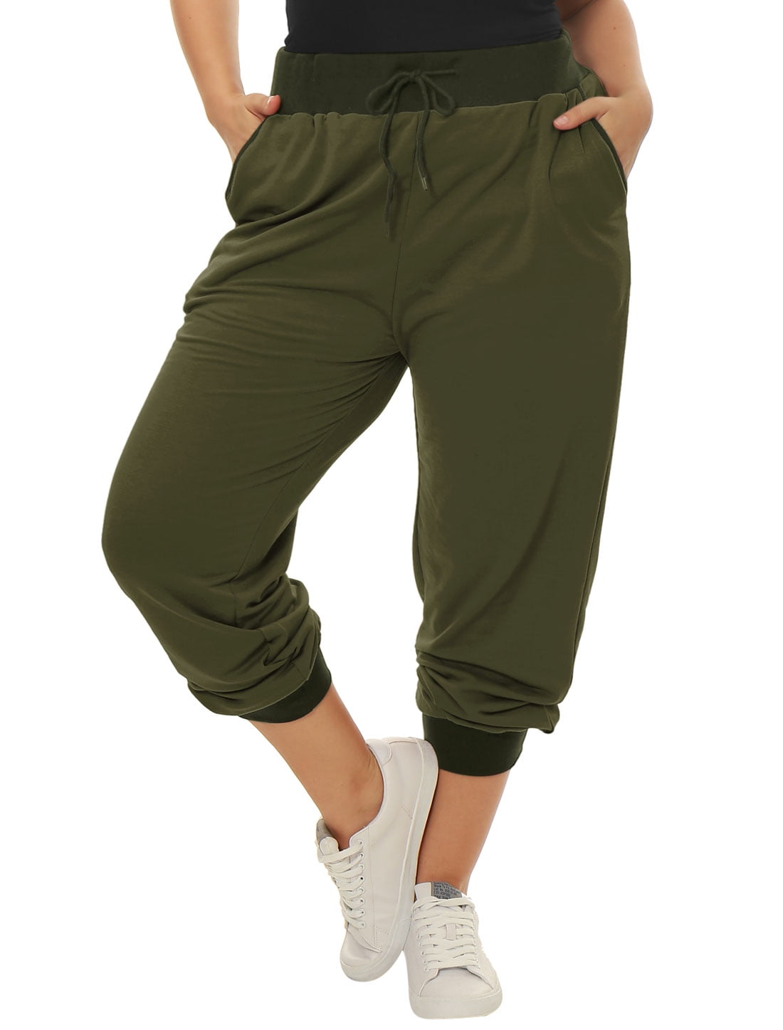 women's plus size cotton drawstring pants