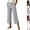 29# Gray, variant on Women's Wide Leg Cropped Pants Cross High Waist Stretchy Culottes Lightweight Lounge Pants with Side Slit Gray S