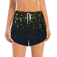 thumbnail image 2 of Pofeuu Luxury golden sparkle Print Women's Athletic Shorts Running Workout Shorts Tummy Control Quick Dry Gym Shorts with Pockets Double layer sports shorts-Small, 2 of 7