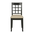 thumbnail image 4 of Weston Home Lexington Black Wood Beige Microfiber Window Back Dining Chairs, Set of 2, 4 of 8