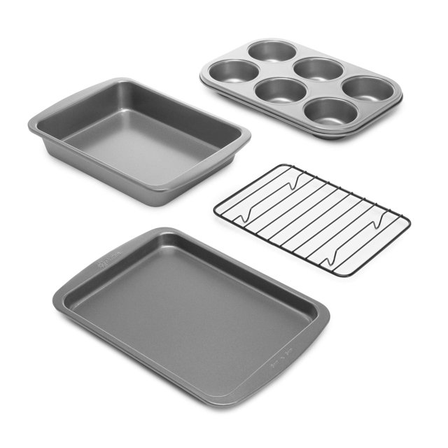 Ecolution Juego de moldes para hornear y tostar de 4 piezas - Antiadherente libre de PFOA, BPA, y PTFE – Resistente acero al carbono – Incluye molde para Pastel &nd Ecolution NA