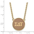 thumbnail image 3 of Sterling Silver w/ 14K Yellow Gold-Plated 18in Official Licensed Greek Sororities Sigma Delta Tau Small Enamel Pendant w/Necklace, 3 of 3