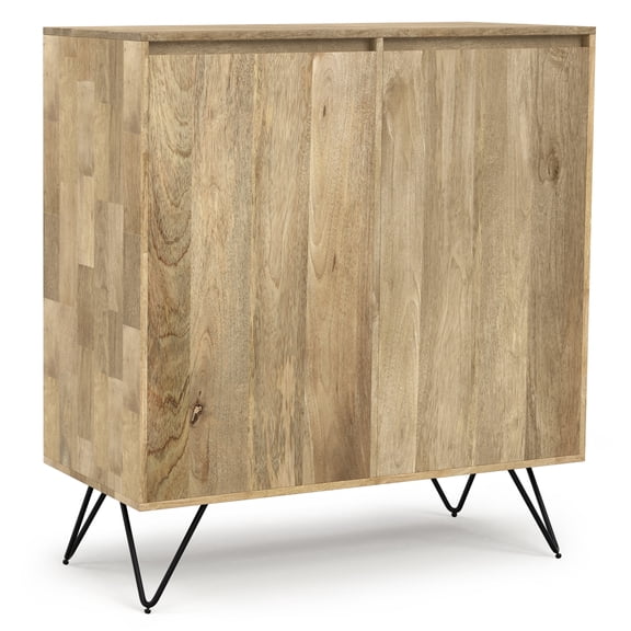 Simpli Home Simpli Home Hunter SOLID MANGO WOOD and Metal 39 inchWide Modern Industrial Medium Storage Cabinet in Natural
