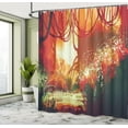 thumbnail image 5 of Ambesonne Fantasy Shower Curtain, Modern Autumn Forest, 69"Wx75"L, Orange Green, 5 of 5