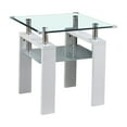 thumbnail image 3 of M optimized 24" Glass Side Table, End Tables Living Room with Shelf, Tempered Glass Tabletop, Modern Square Corner Table for Dining Room Bedroom, 3 of 6
