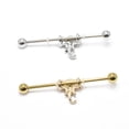thumbnail image 3 of 2 Lucky Elephant 14ga Industrial Barbells with CZ Gem, 3 of 9