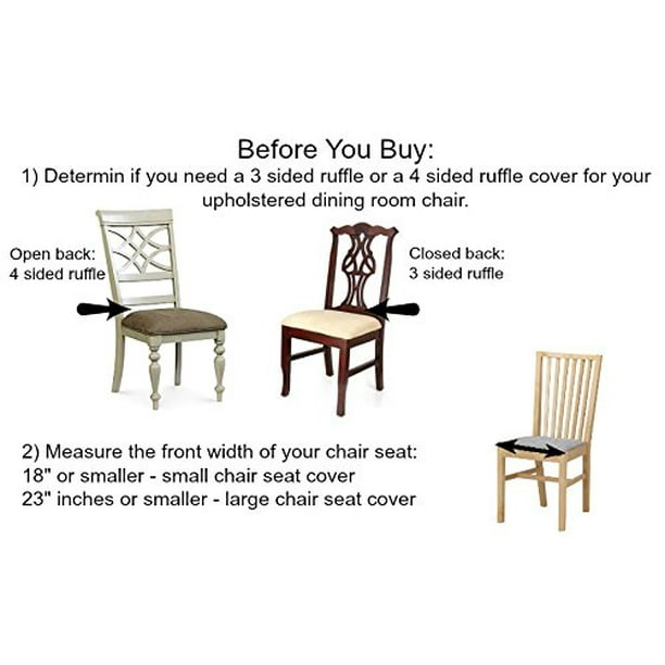 Linen Chair Seat Cover 4 Sided Ruffle Large White Walmart