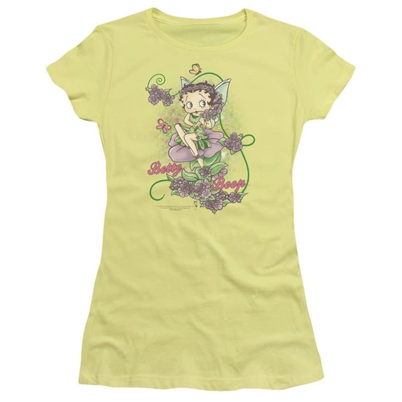 Betty Boop Flower Vine Fairy S/S Junior Women's T-Shirt Sheer Banana