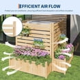 thumbnail image 3 of Bingirl 22x40 Inch Outdoor Privacy Fence Panels 2Panel Wood AC Unit Screen with Planter Box Wood Privacy Fence Panels for Outside Yard Fence for Air Conditioner Trash Can Pool Patio Backyard Decor, 3 of 7