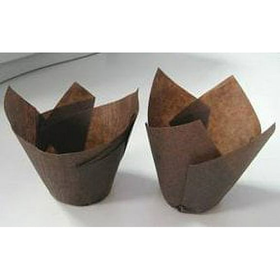 Novacart Tulip Baking Cup, Brown, 1 Case - 2" to 3-1/2" High