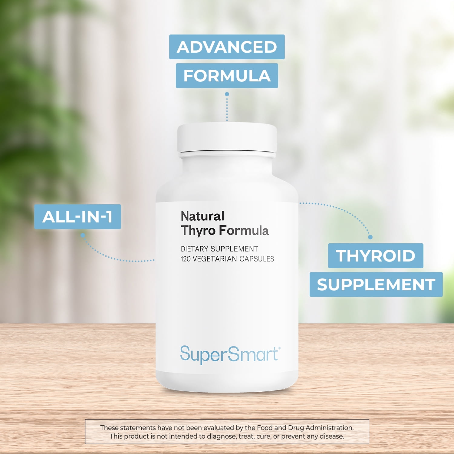 SuperSmart - Natural Thyroformula - with Iodine, Ashwagandha, L-Tyrosine | Non-GMO & Gluten Free - 120 Vegetarian Capsules