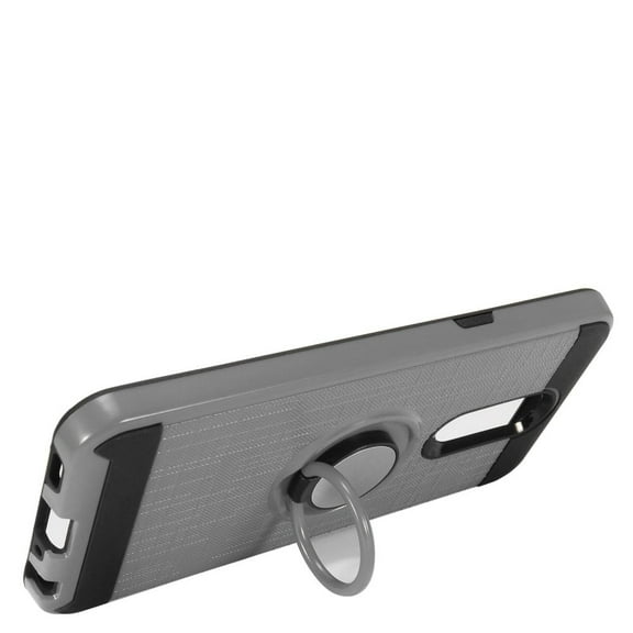 GSA Brushed Hybrid w/Ring Stand For LG K40 LM-X420, LG Solo LTE Gray/Black