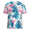 thumbnail image 5 of Flamingo Pattern Women's T-Shirt Short Sleeve T Shirts Tops Tee Ladies Loose T, 5 of 6