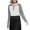 Grey #1, variant on Bovemsi Women's Long Sleeve Tops Imitation Cotton Casual Contrast V Neck Rappers And Three Quarter T Shirt Long Sleeve Blouse