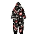 thumbnail image 3 of Bjutir Matching Family Christmas Pajamas Jumpsuits Snowflake Print Hooded Zipper Long Sleeve Warm Fall Winter Holiday Sleepwear Black, 3 of 5