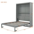thumbnail image 7 of Kumix Queen Size Murphy Bed, Wall Bed with Shelves, Multi-function Murphy Bed for Teens Adults, Wood Bed for Bedroom, Space-Saving, Grey, 7 of 7