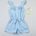 thumbnail image 6 of Newway Kids Girls Clothing Rompers Denim Blue Cotton Washed Jeans Sleeveless Bow Jumpsuits 0-5Year New, 6 of 6