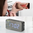 thumbnail image 2 of Irfora Digital colorido RGB LED Reloj despertador con espejo USB / Batería termómetro de escritorio Reloj con luminancia ajustable 3 Alarmas Función de repetición Función de carga USB - Negro Irfora Temporizador, 2 of 7