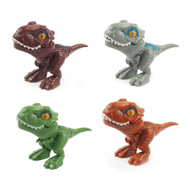4 piezas de juguetes de dinosaurios para dedos, exquisitas articulaciones móviles, mini juguetes de simulación de dinosaurios para niños
