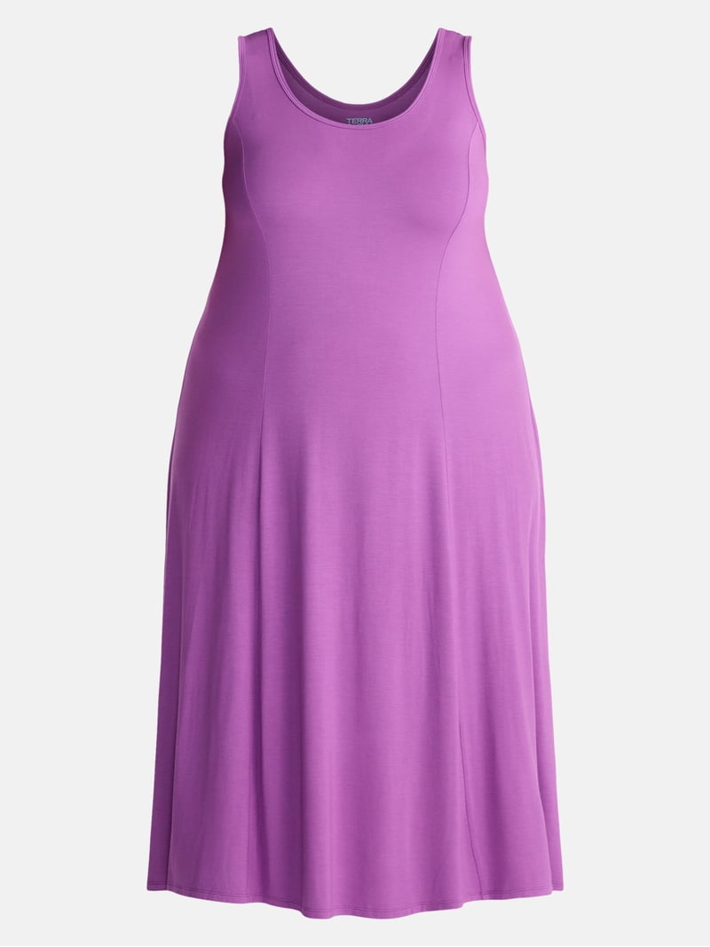 purple tank top dress Purple Glittery Sparkles Women's Short Sleeve Casual Tank Dress Midi Slim Fit T-Shirt Dress S at Amazon Women's Clothing store