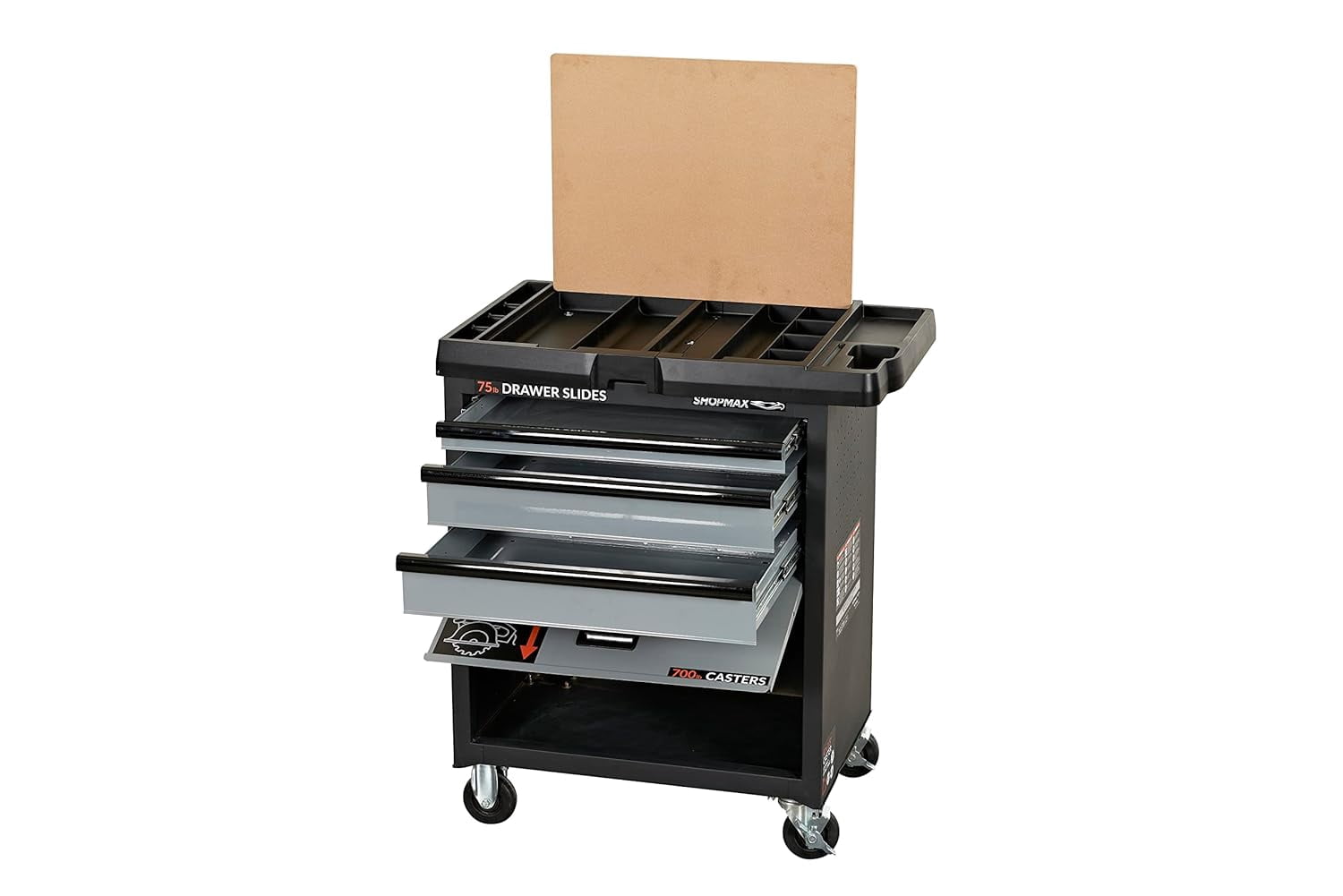 27 in 3-Drawer 1 Lift-up Panel Door Mobile Workstation
