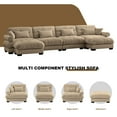 thumbnail image 6 of BUIORD 166" Modular Sectional Couch, U-Shaped Oversized Sectional Sofa for Living Room, Velvet 4-Seater Sofa Upholstery Sectional Couch with Reversible Ottoman, Camel, 6 of 9