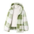 thumbnail image 2 of Mercatoo Flannel Fleece Jacke1 for Girls Plaid Fuzzy Hooded Long Sleeve Kids Winter Coat Zip Up Loose Warm Boys Fall Jacke 1s, 2 of 9